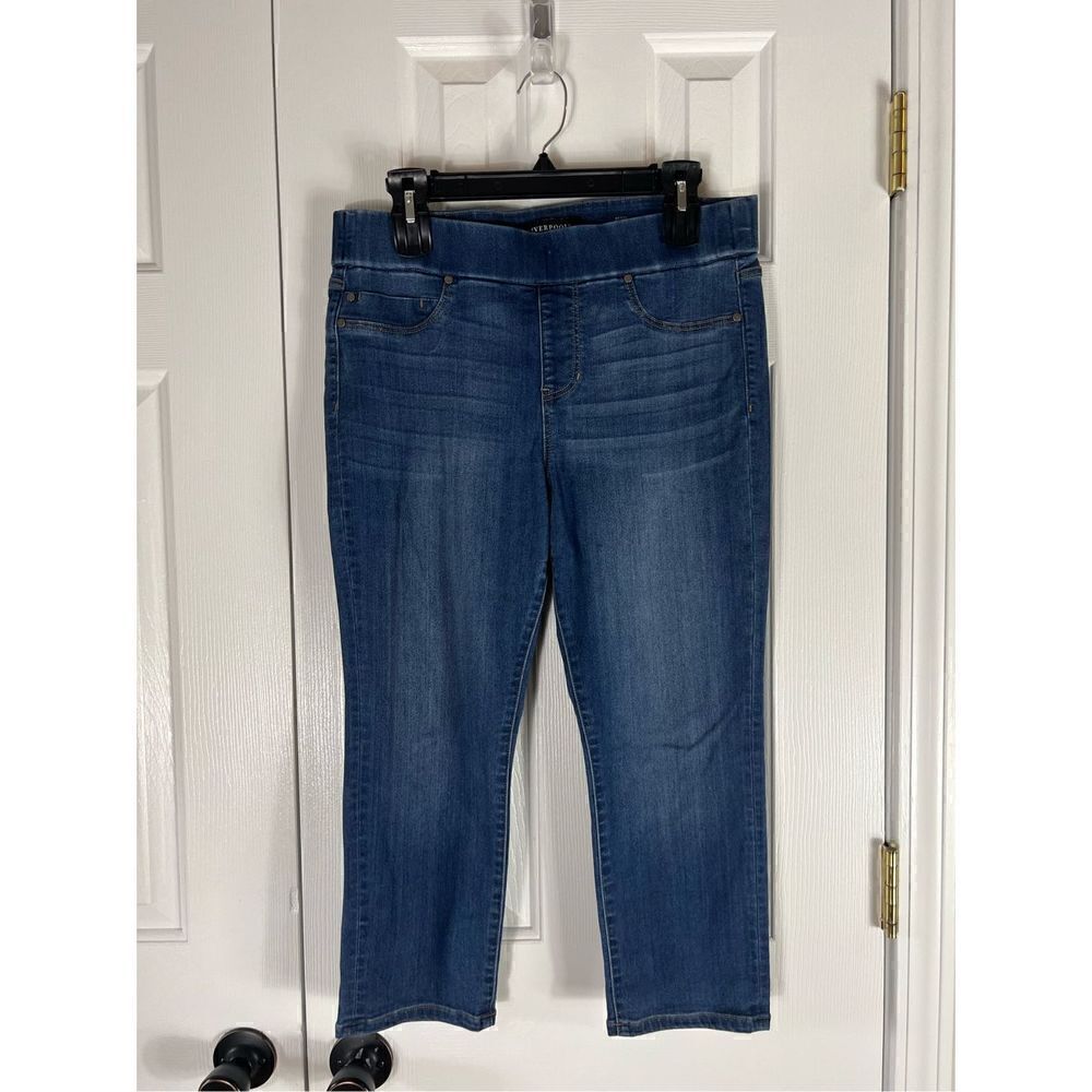 Liverpool Womens Denim Capri Petite Bottoms Size 10